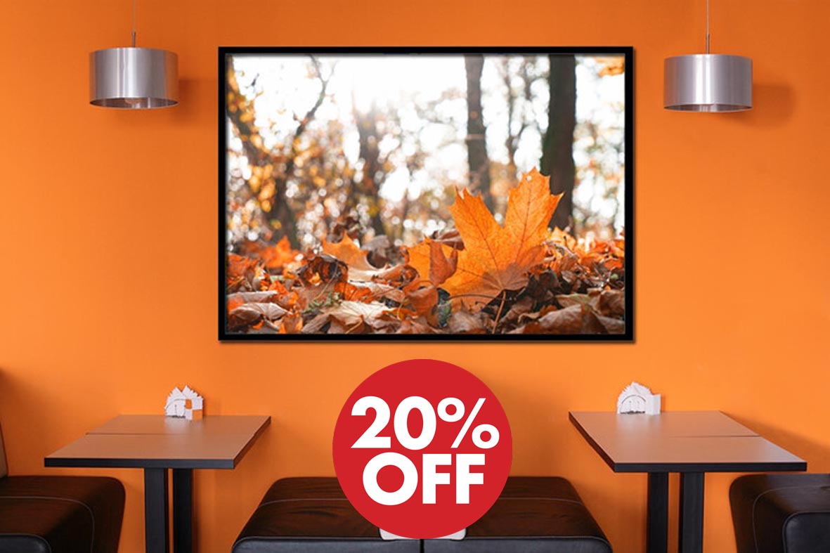 20% Off στους πίνακες σε φωτογραφία ή σε καμβά με θέμα το φθινόπωρο! 20% Off στους πίνακες σε φωτογραφία ή σε καμβά με θέμα το φθινόπωρο!