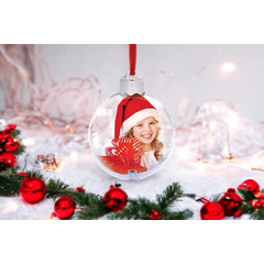 Εκτύπωση φωτογραφίας σε χριστουγεννιάτικη μπάλα διπλής όψης από το Print-Photos-Online.com​