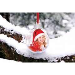 Εκτύπωση φωτογραφίας σε χριστουγεννιάτικη μπάλα διπλής όψης από το Print-Photos-Online.com​
