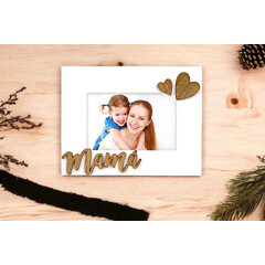 Ξύλινη κορνίζα 10x15cm Mama από το Print-Photos-Online.com
