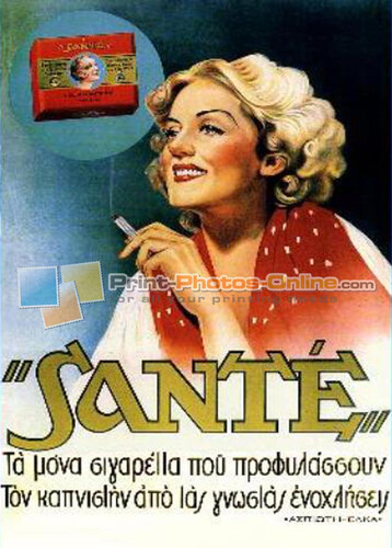 Πίνακας σε φωτογραφία ή σε καμβά με ρετρό διαφημίσεις #0014 - Sante από το Print-Photos-Online.com!