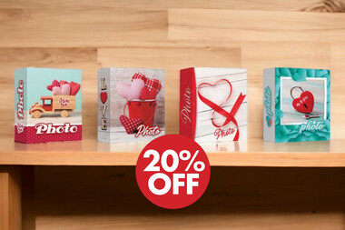 Έκπτωση -20% σε όλα τα άλμπουμ με θήκες, ριζόχαρτο ή μαγνητικά μόνο για λίγο!