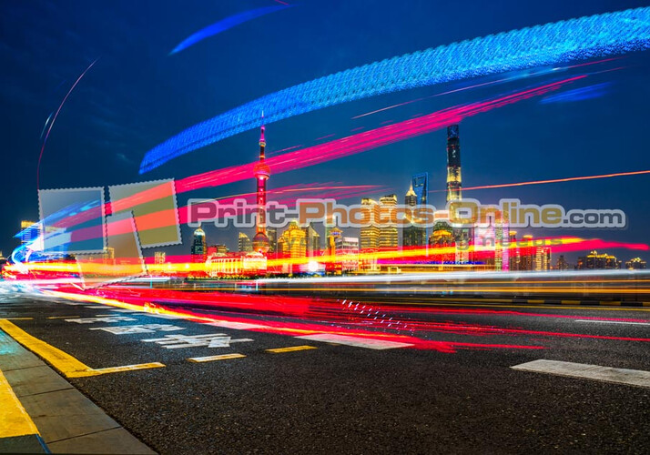Πίνακας σε φωτογραφία ή σε καμβά με light trails εφέ #0020 από το Print-Photos-Online.com!