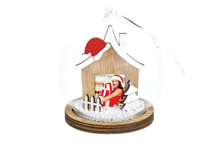 Εκτύπωση φωτογραφίας σε χριστουγεννιάτικο στολίδι από το Print-Photos-Online.com