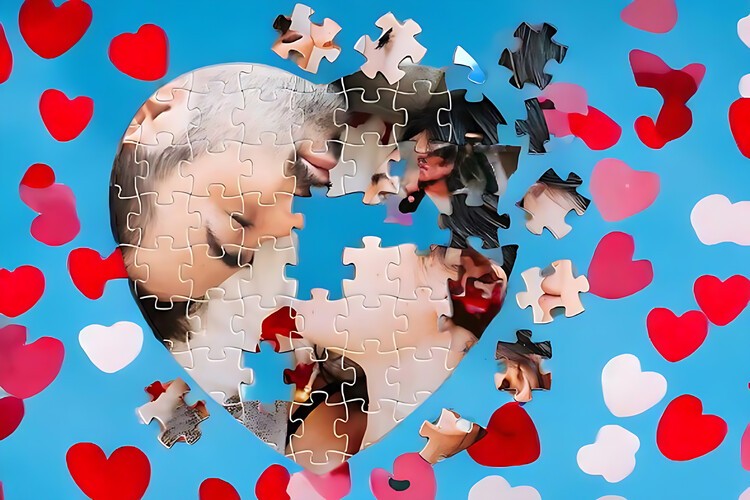 Εκτύπωση φωτογραφίας σε puzzle καρδιά από το Print-Photos-Online.com