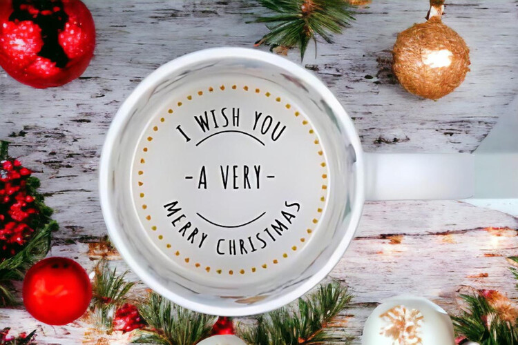 Εκτύπωση φωτογραφίας σε κούπα Merry Christmas από το Print-Photos-Online.com