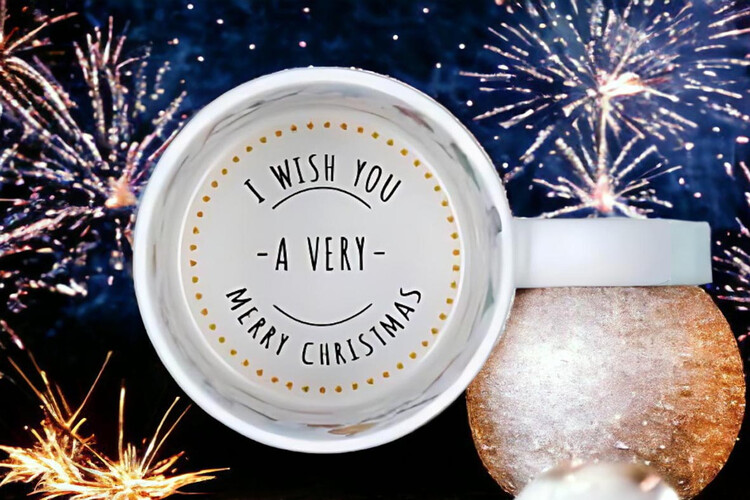 Εκτύπωση φωτογραφίας σε κούπα Merry Christmas από το Print-Photos-Online.com