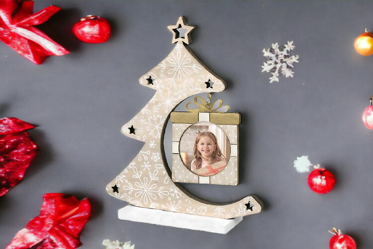 Εκτύπωση φωτογραφίας σε χριστουγεννιάτικο στολίδι από το Print-Photos-Online.com