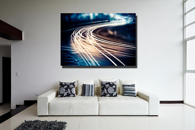 Πίνακας σε φωτογραφία ή σε καμβά με light trails εφέ #0001 από το Print-Photos-Online.com!
