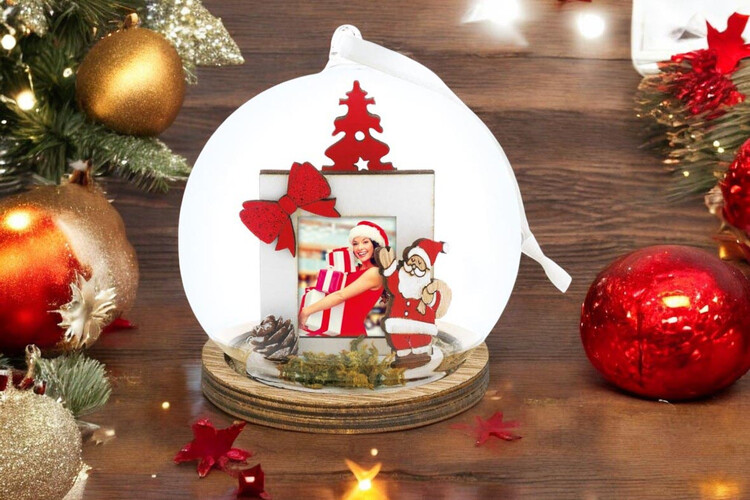 Εκτύπωση φωτογραφίας σε χριστουγεννιάτικο στολίδι από το Print-Photos-Online.com