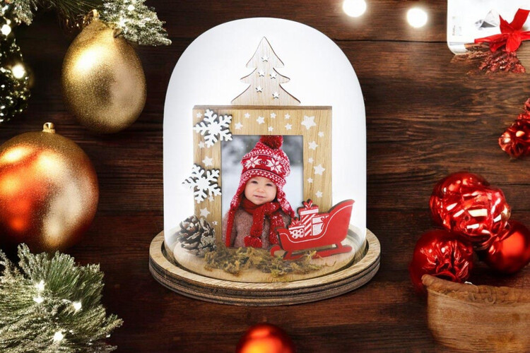 Εκτύπωση φωτογραφίας σε χριστουγεννιάτικο στολίδι από το Print-Photos-Online.com