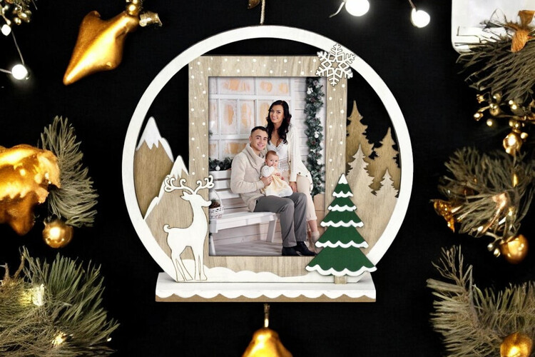 Εκτύπωση φωτογραφίας σε χριστουγεννιάτικο στολίδι από το Print-Photos-Online.com
