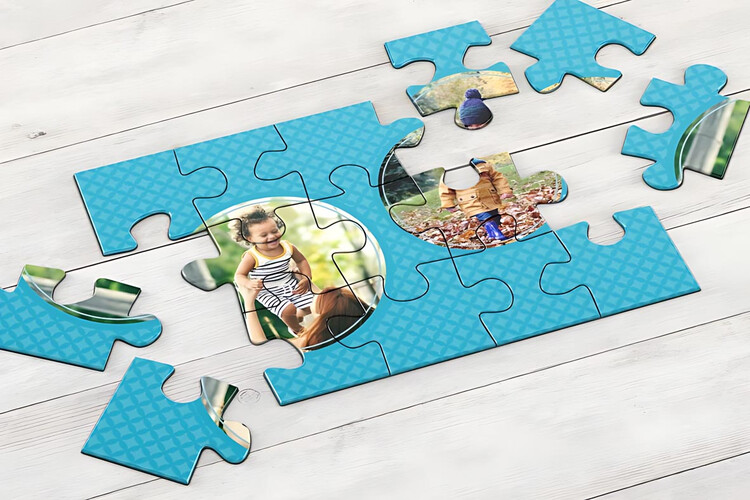 Εκτύπωση φωτογραφίας σε παραλληλόγραμμο puzzle Retro Circles από το Print-Photos-Online.com