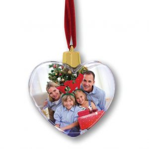 Εκτύπωση φωτογραφίας σε χριστουγεννιάτικη καρδιά διπλής όψης από το Print-Photos-Online.com