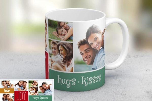Εκτύπωση φωτογραφίας σε κούπα Love Joy Hugs and Kisses από το Print-Photos-Online.com